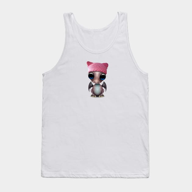 Cute Baby Dragon Wearing Pussy Hat Tank Top by jeffbartels